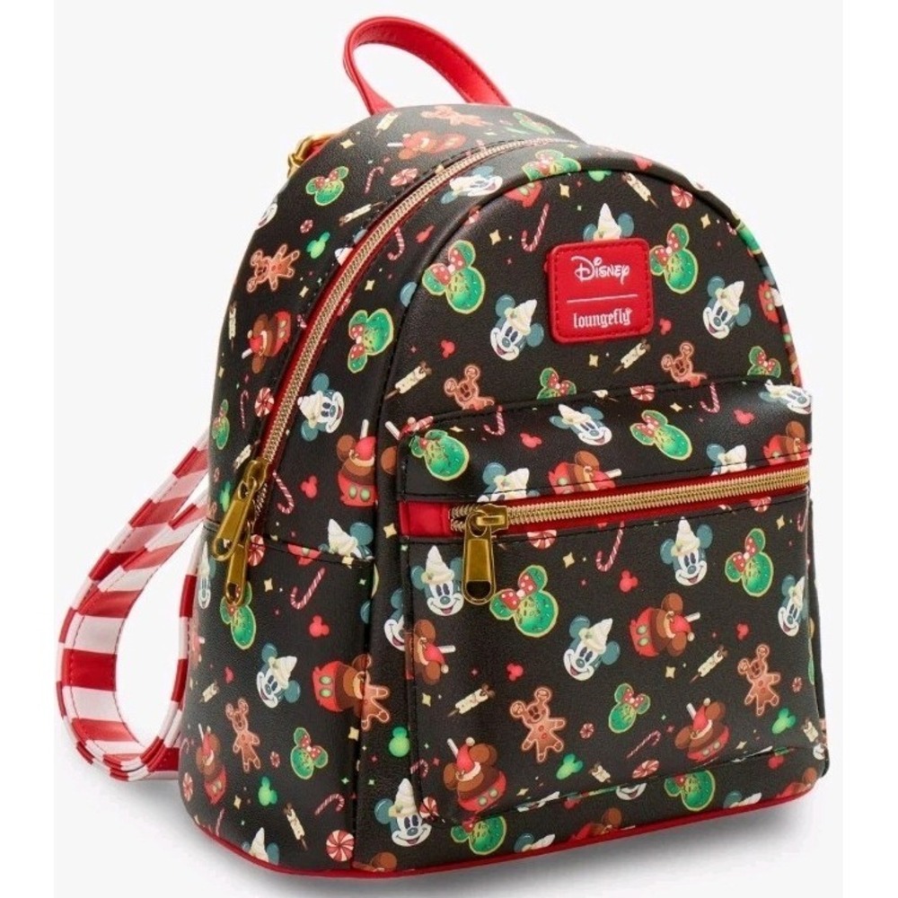 NEW Loungefly Disney Mickey Mouse Festive Holiday Treats Christmas Mini Backpack